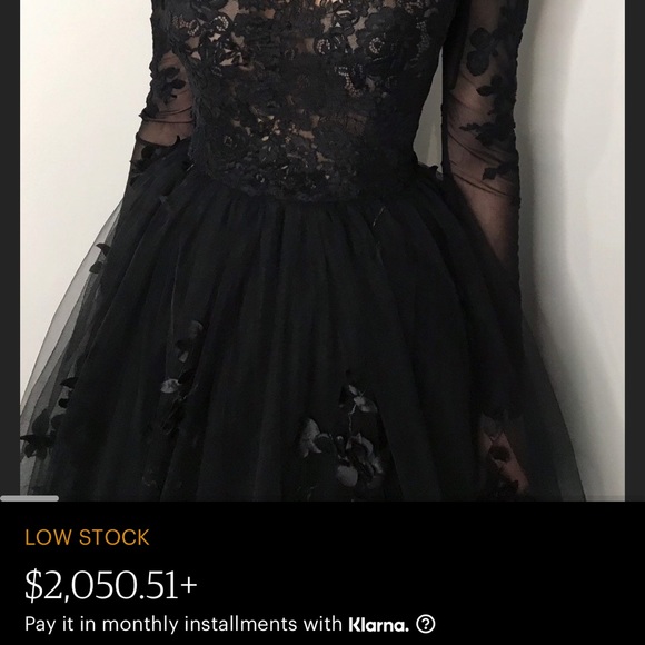 New custom black wedding or formal dress wore once for like an hour in Feb - Picture 7 of 10